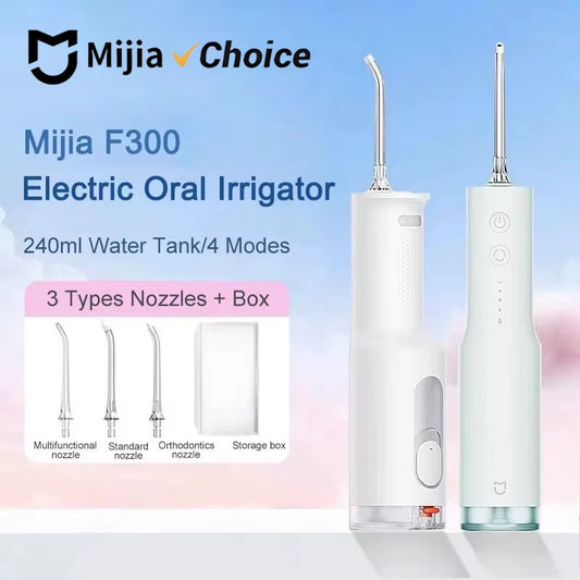 Electric Oral Irrigator F300 Dental Water Jet Portable Powerful Pick Flosser Teeth Whitening Cleaner Mouth Cleanner